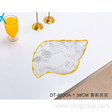 Sea Shell Shape Irregular Gold Kid's Plastic Placemats